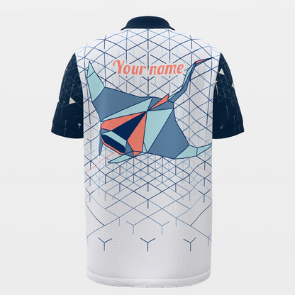 Fairway Glide Grid Golf Polo Shirt – Back product view