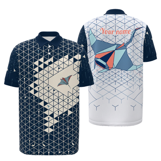 Fairway Glide Grid Golf Polo Shirt – Front Back product view