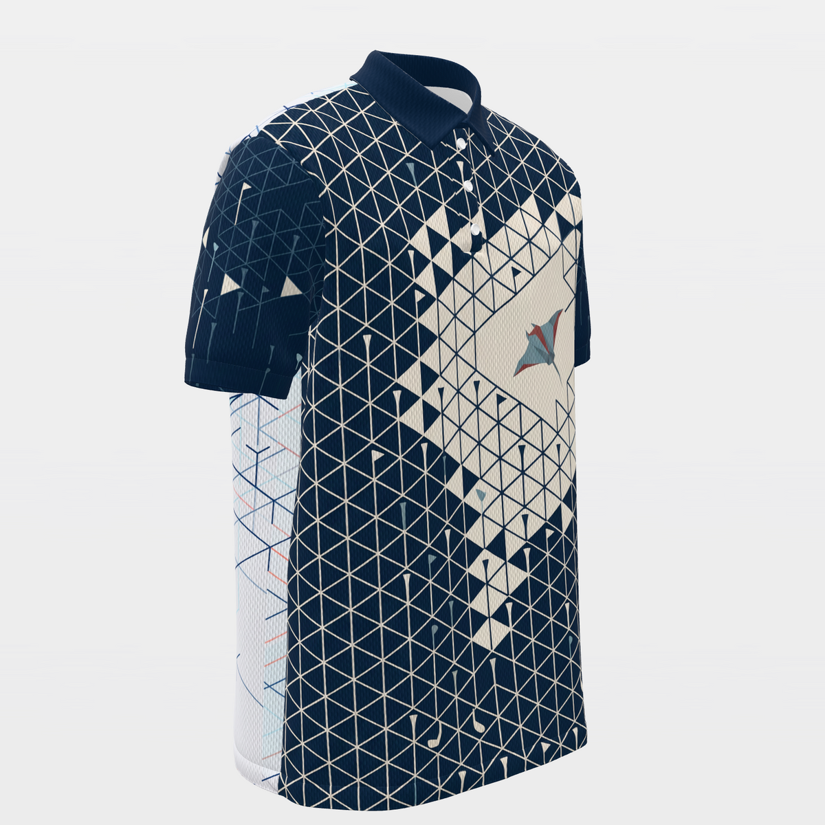 Fairway Glide Grid Golf Polo Shirt – Front Right product view