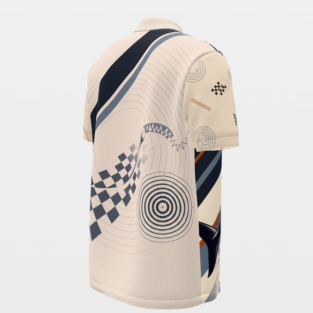 Teeth on the Turn Golf Polo Shirt – Back Right product view