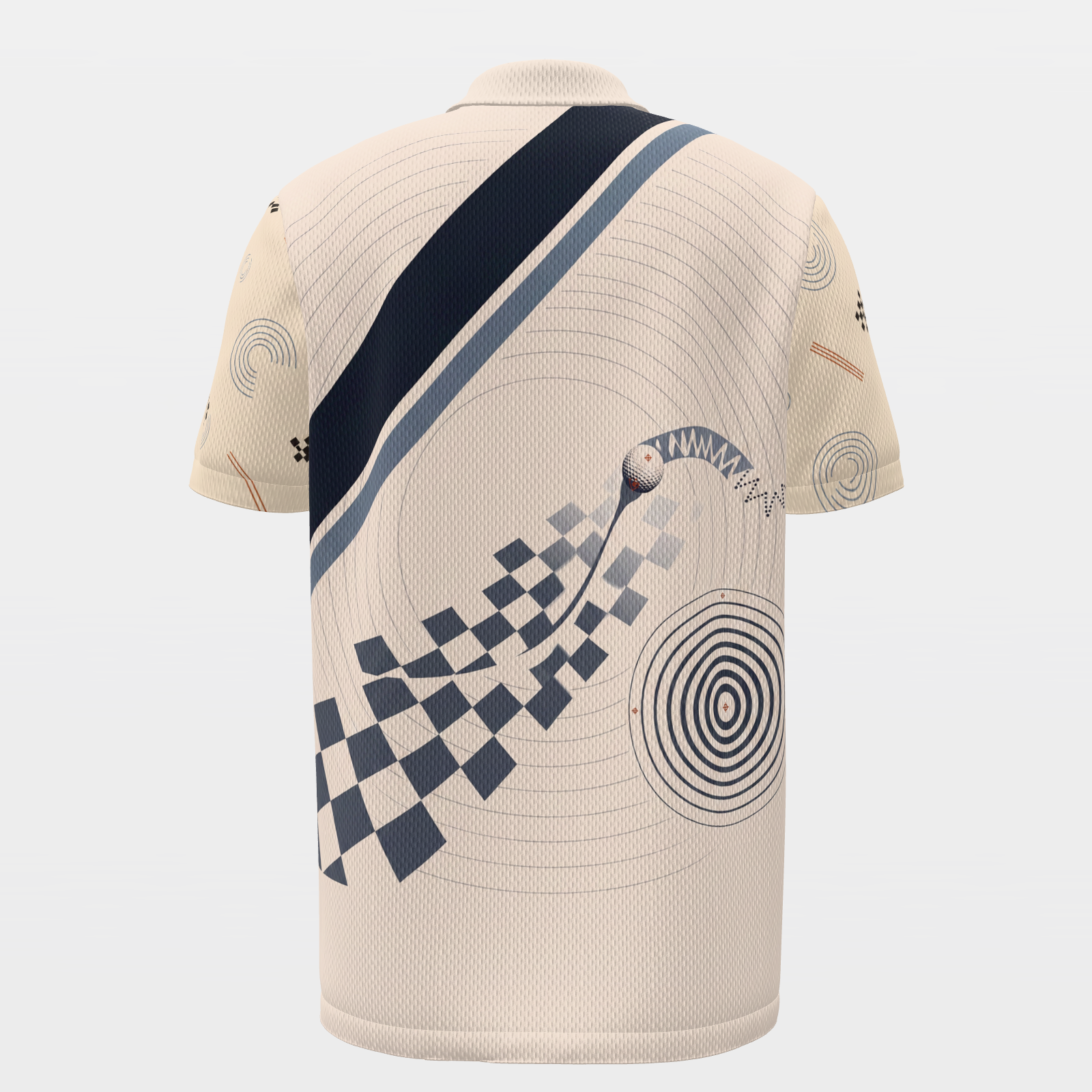 Teeth on the Turn Golf Polo Shirt – Back product view
