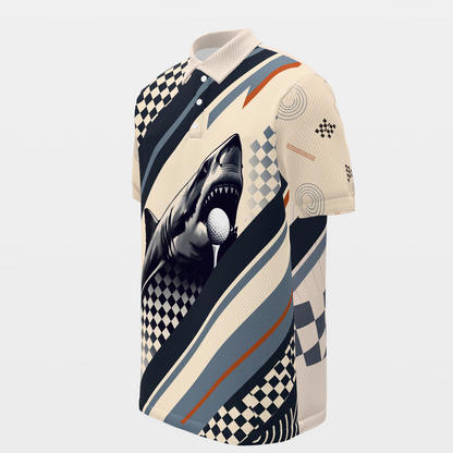Teeth on the Turn Golf Polo Shirt – Front Left product view