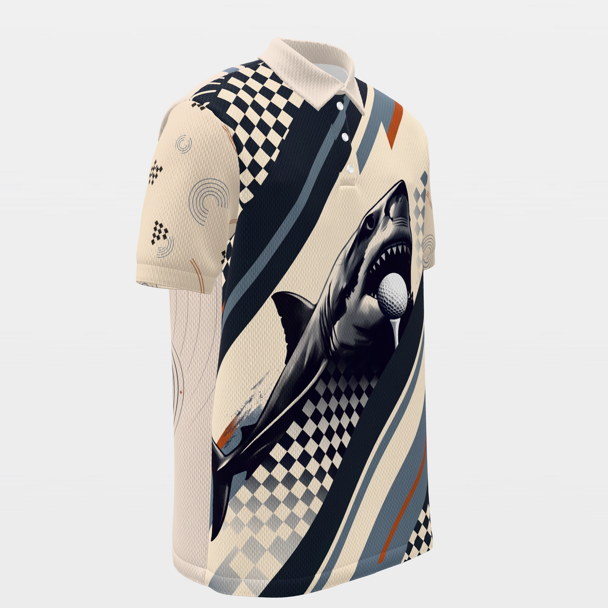Teeth on the Turn Golf Polo Shirt – Front Right product view