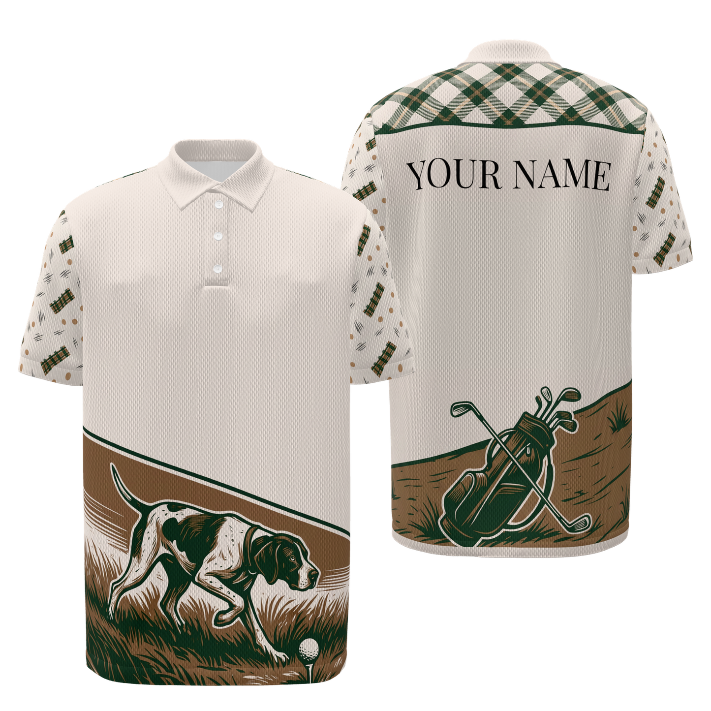 Clubhouse Companion Golf Polo Shirt – Front Back product view