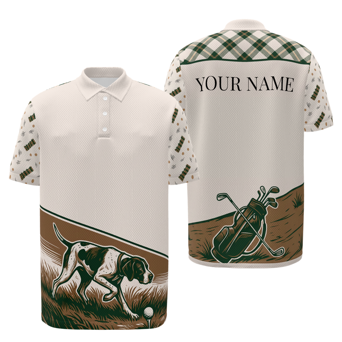 Clubhouse Companion Golf Polo Shirt – Front Back product view