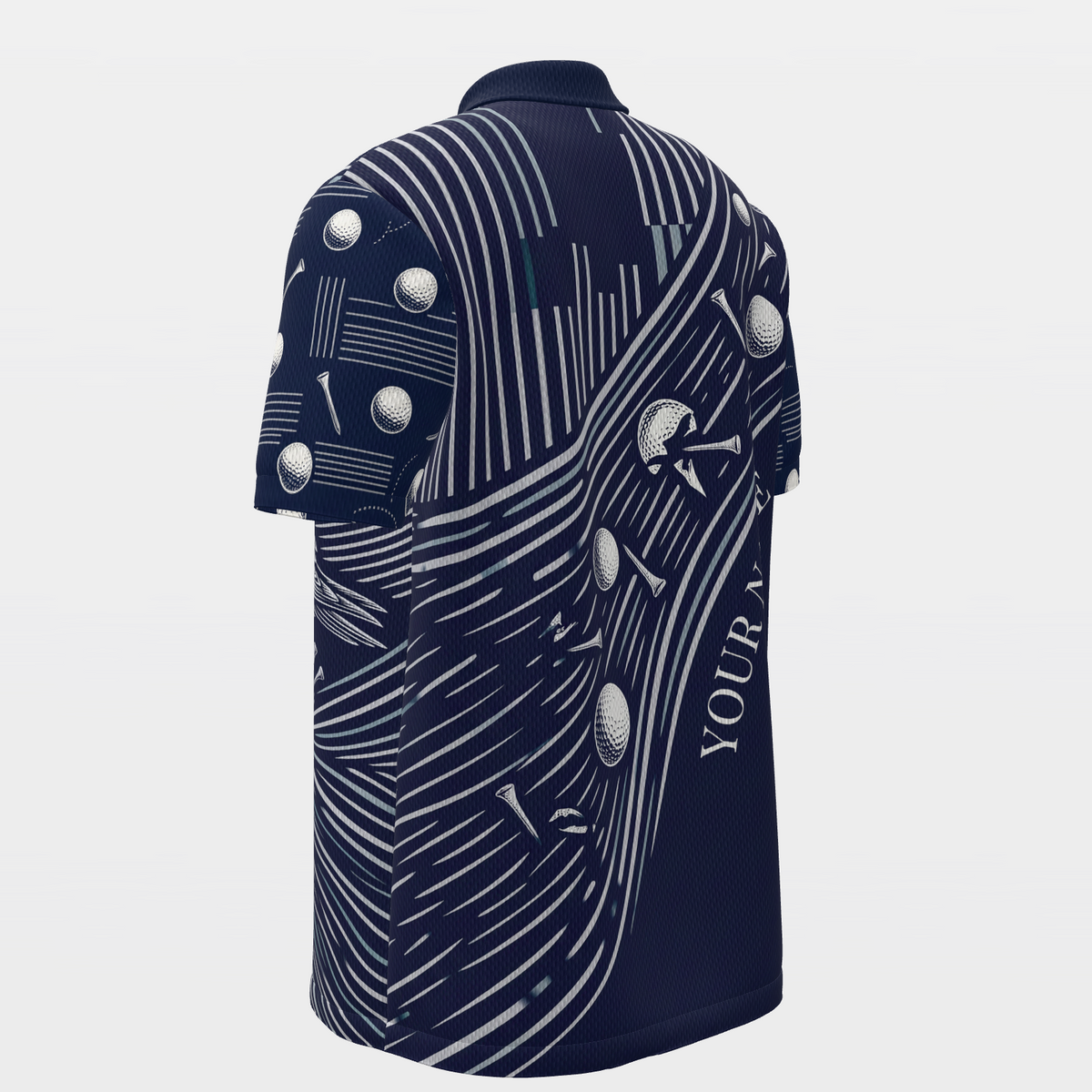 Ball Thief Route Golf Polo Shirt – Back Left product view