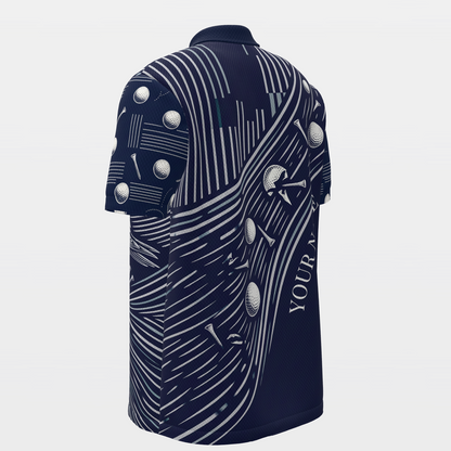 Ball Thief Route Golf Polo Shirt – Back Left product view