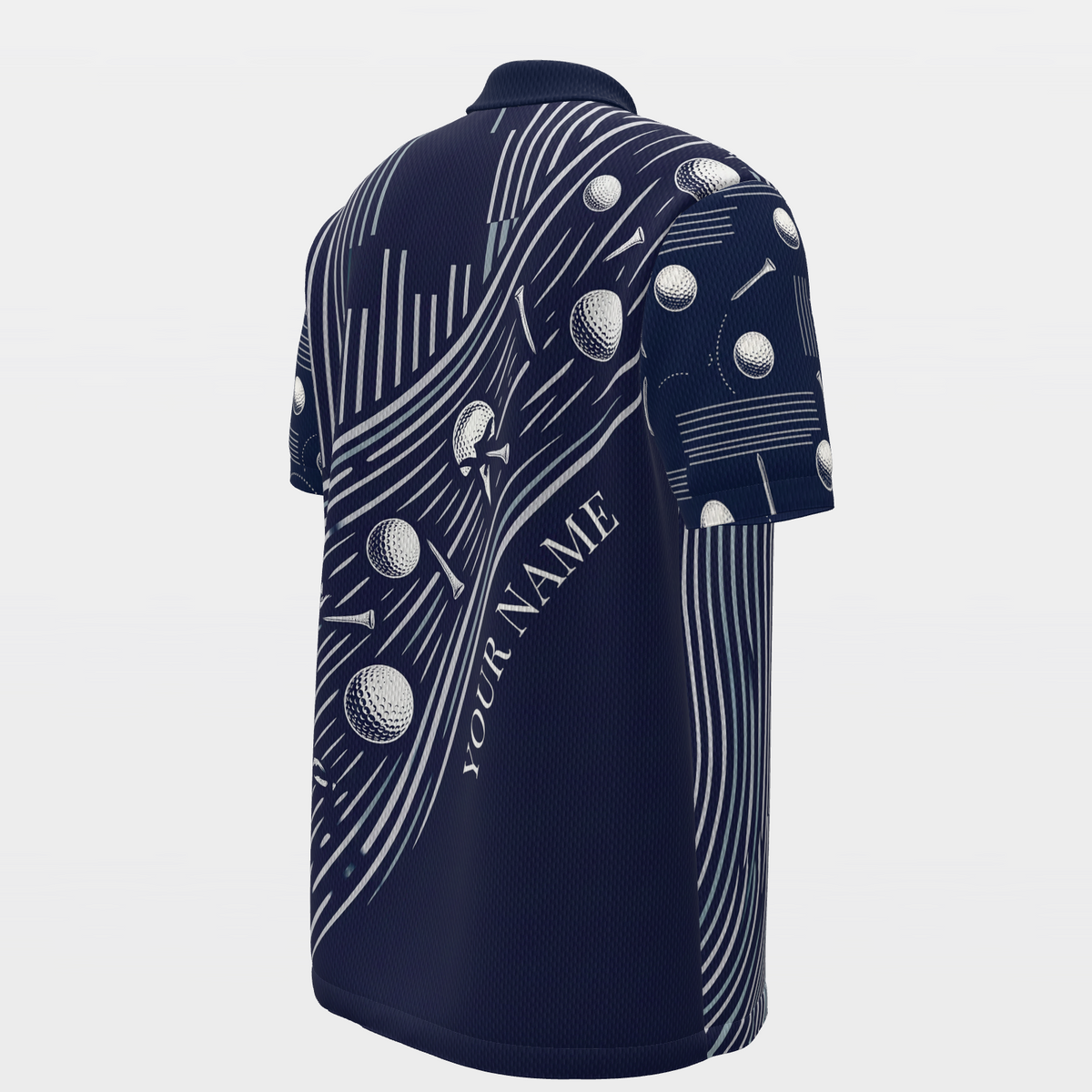 Ball Thief Route Golf Polo Shirt – Back Right product view