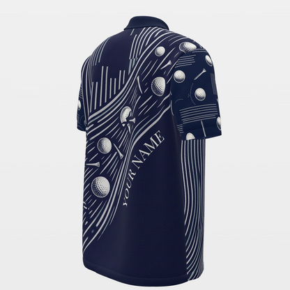 Ball Thief Route Golf Polo Shirt – Back Right product view