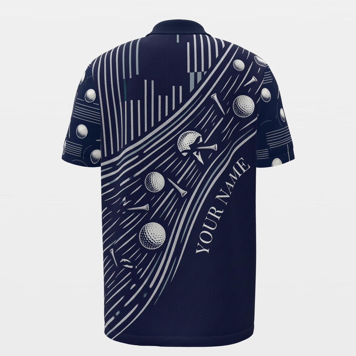 Ball Thief Route Golf Polo Shirt – Back product view