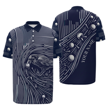 Ball Thief Route Golf Polo Shirt – Front Back product view