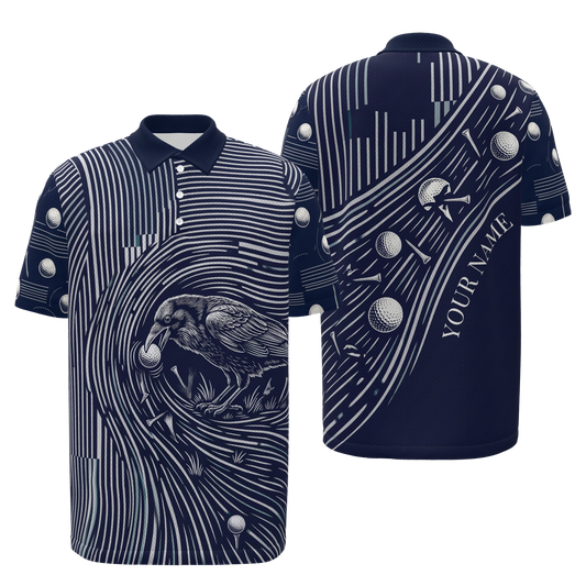 Ball Thief Route Golf Polo Shirt – Front Back product view