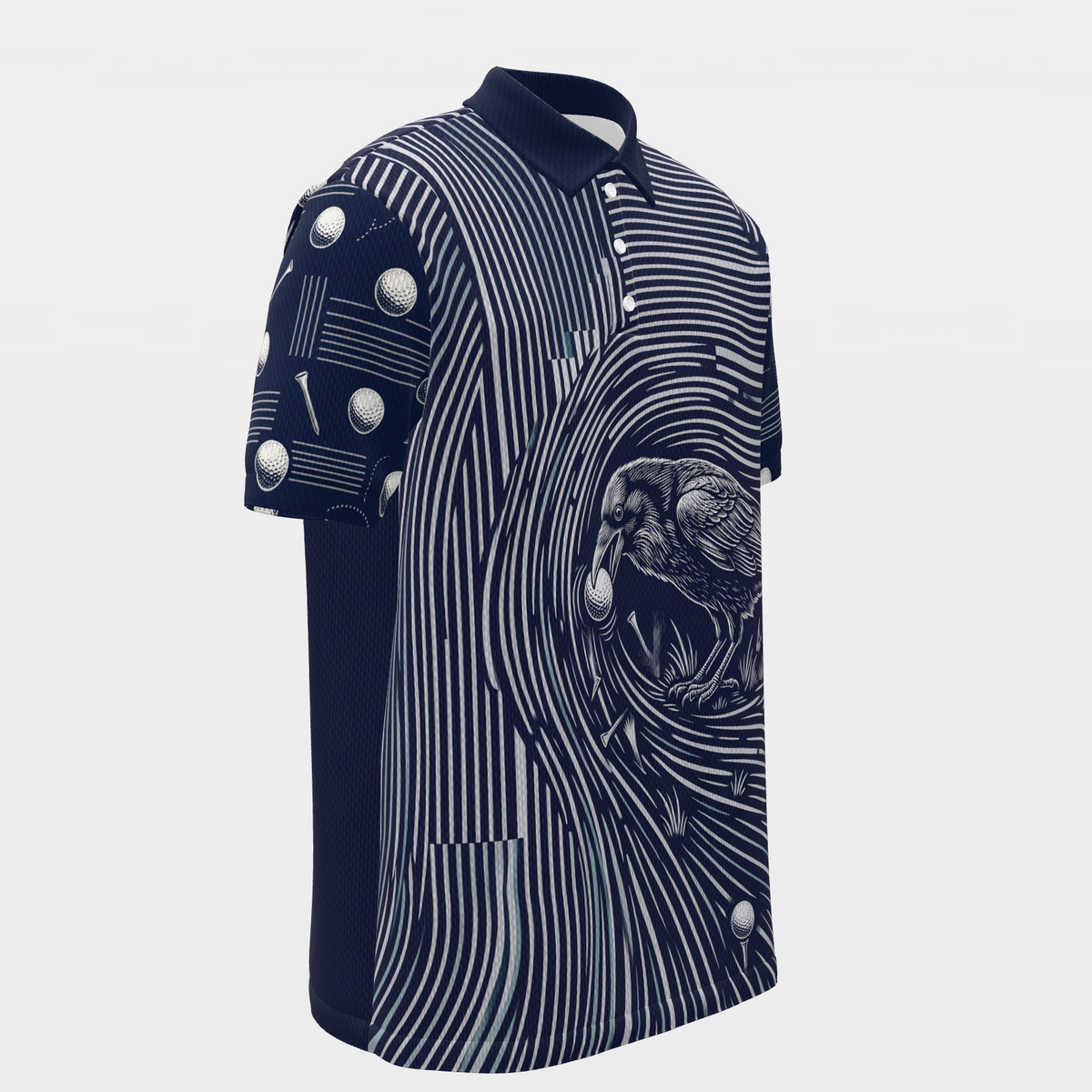 Ball Thief Route Golf Polo Shirt – Front Right product view