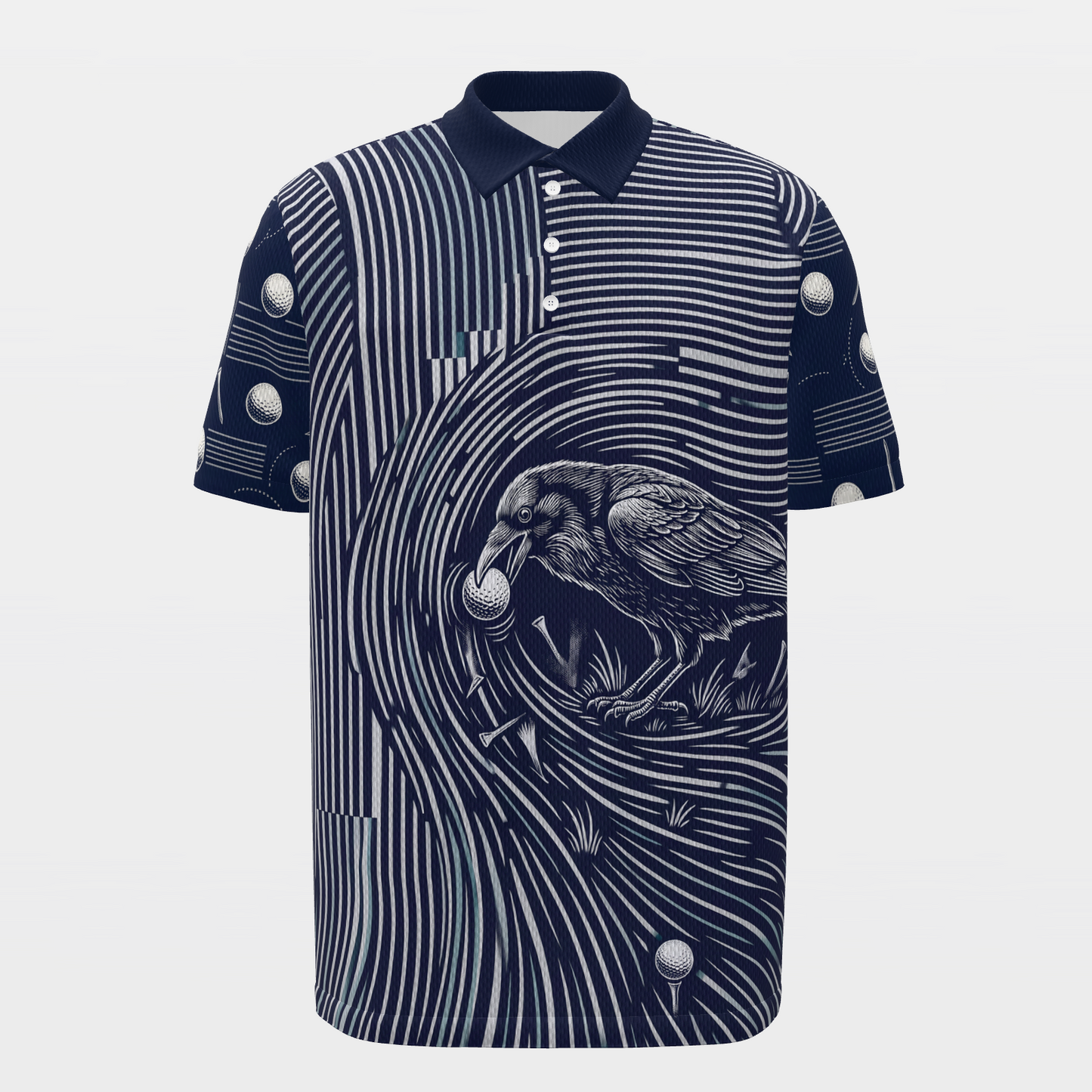 Ball Thief Route Golf Polo Shirt – Front product view