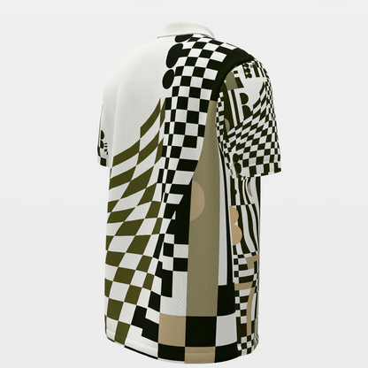 Cart Lane Break Golf Polo Shirt – Back Right product view