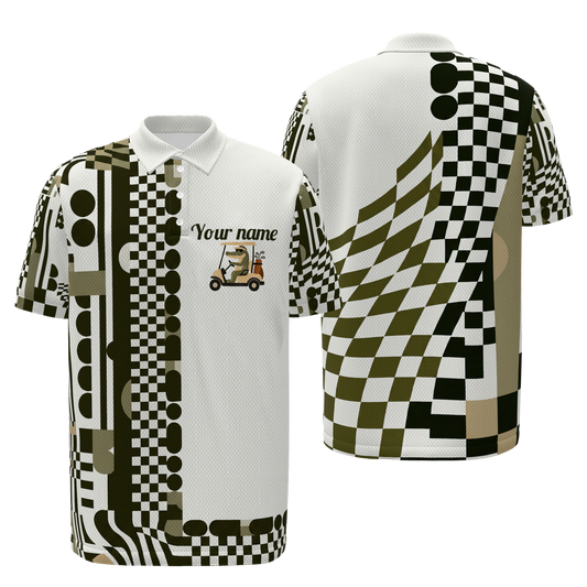 Cart Lane Break Golf Polo Shirt – Front Back product view
