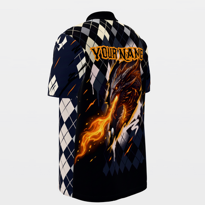Volcanic Back Nine Golf Polo Shirt – Back Left product view