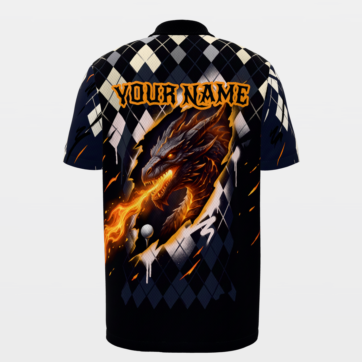Volcanic Back Nine Golf Polo Shirt – Back product view