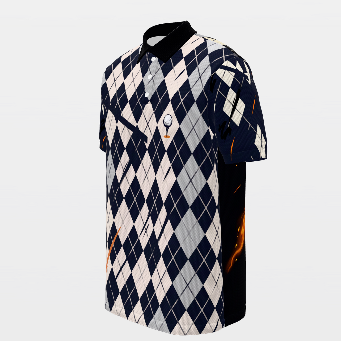Volcanic Back Nine Golf Polo Shirt – Front Left product view