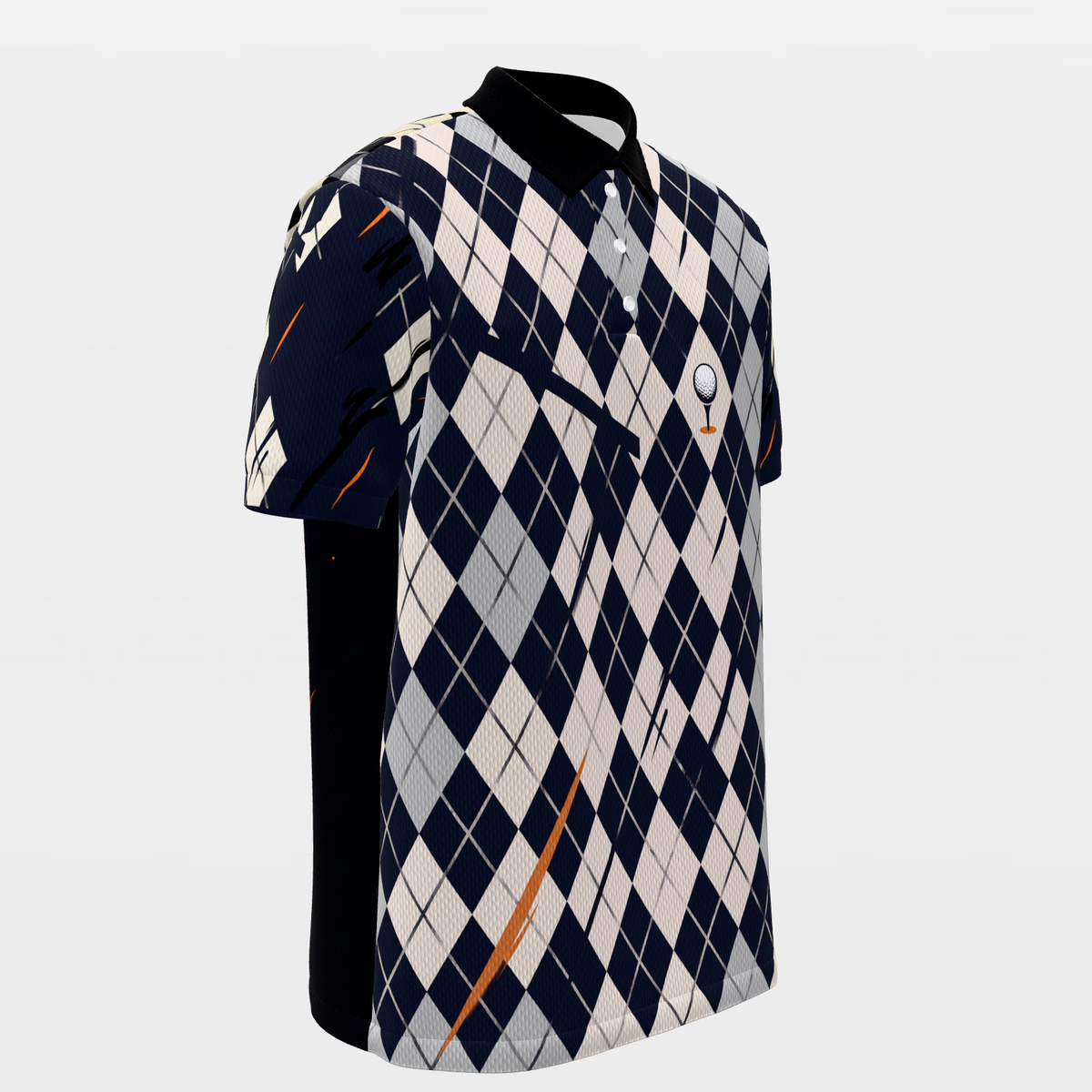 Volcanic Back Nine Golf Polo Shirt – Front Right product view