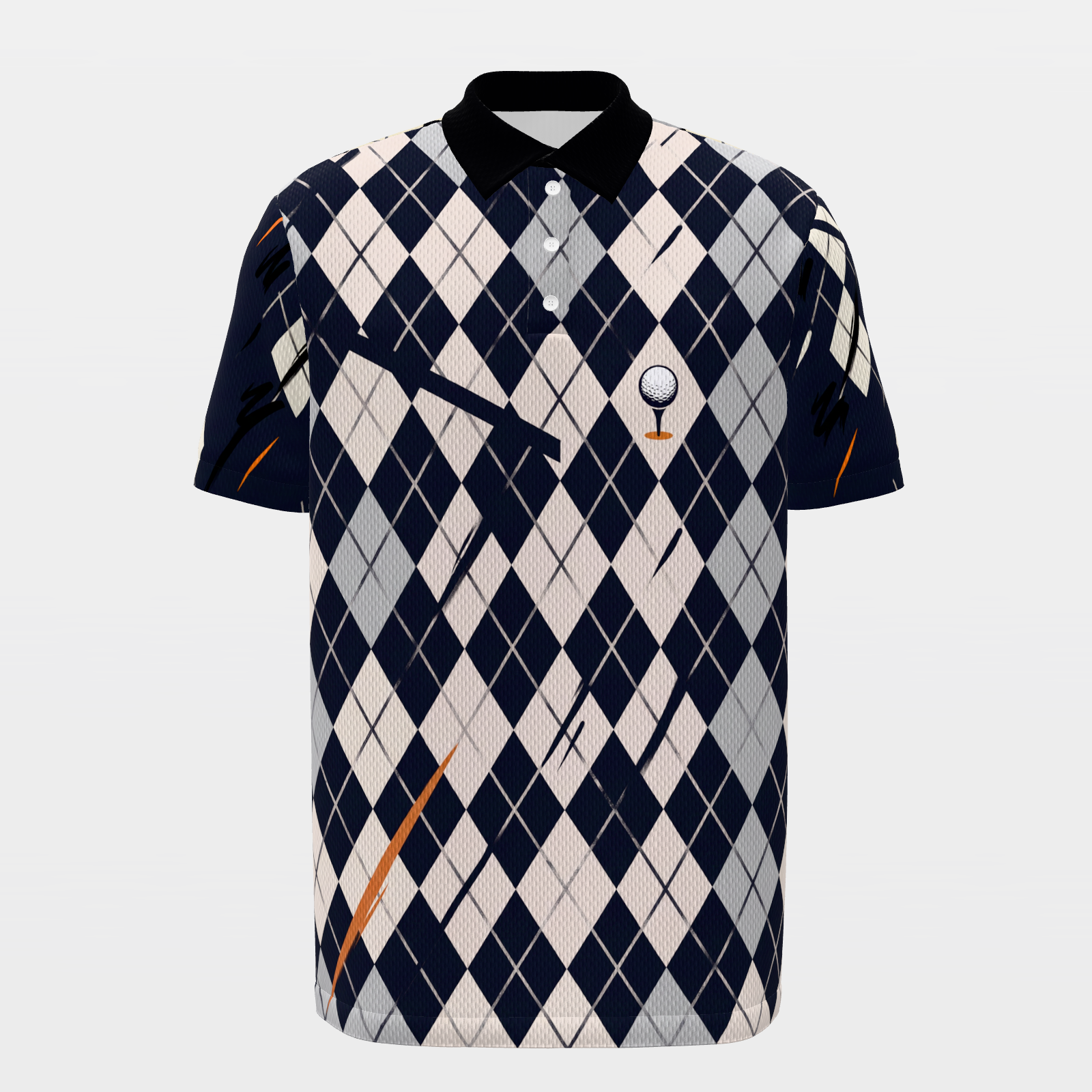 Volcanic Back Nine Golf Polo Shirt – Front product view