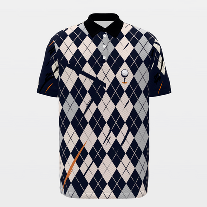 Volcanic Back Nine Golf Polo Shirt – Front product view