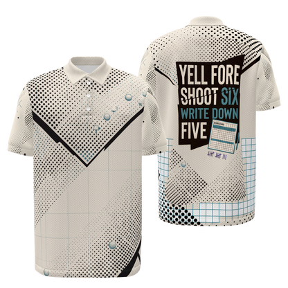 Four Six Five Golf Polo Shirt – Front Back product view