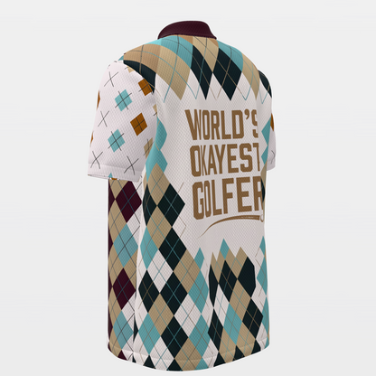Competently Average Golf Polo Shirt – Back Left product view
