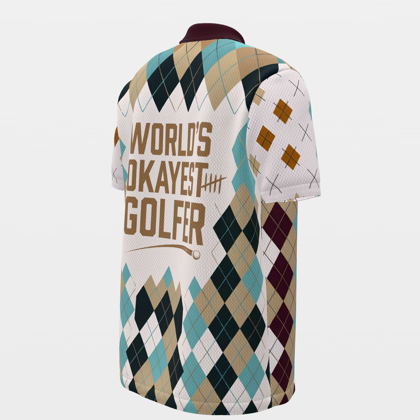 Competently Average Golf Polo Shirt – Back Right product view