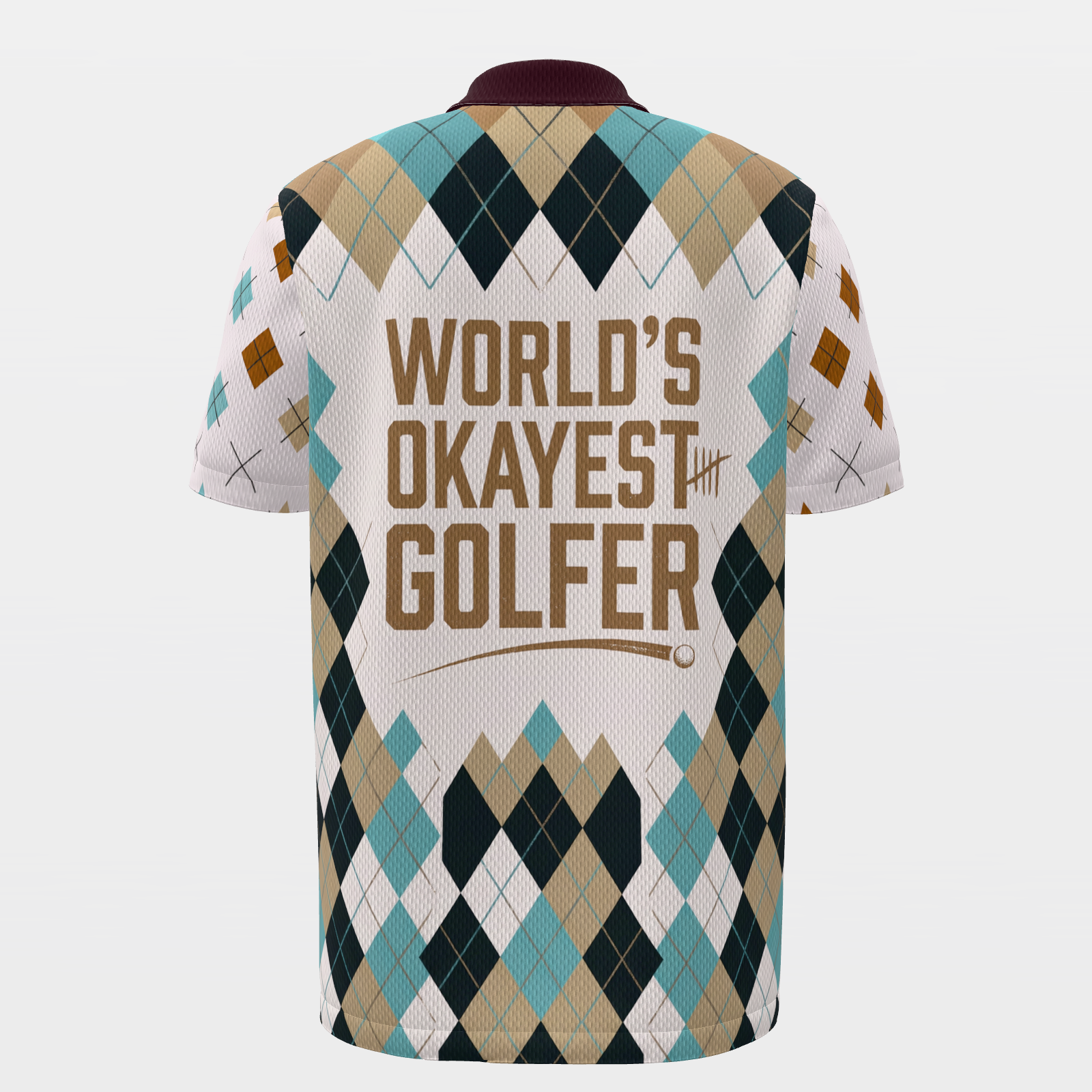 Competently Average Golf Polo Shirt – Back product view