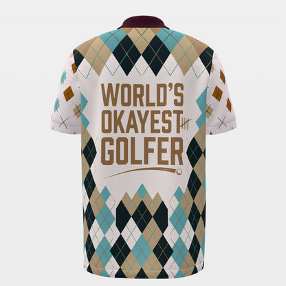 Competently Average Golf Polo Shirt – Back product view
