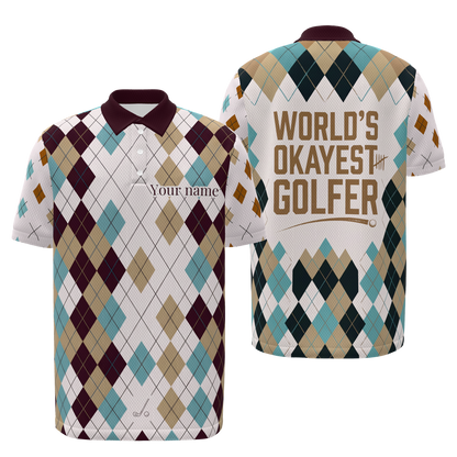 Competently Average Golf Polo Shirt – Front Back product view