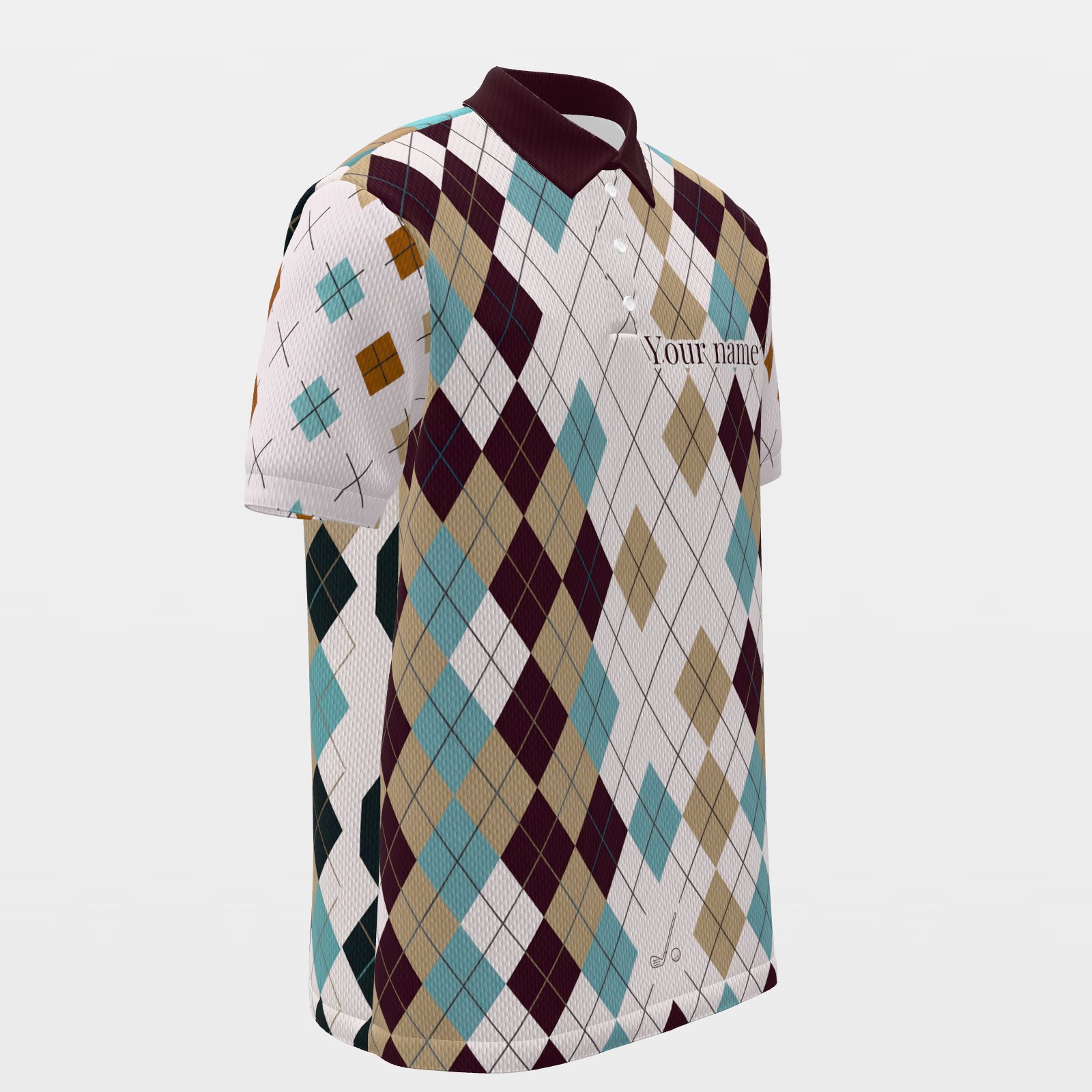 Competently Average Golf Polo Shirt – Front Right product view