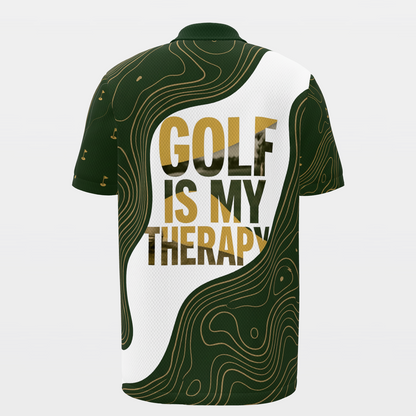 Pressure Release Line Golf Polo Shirt – Back product view