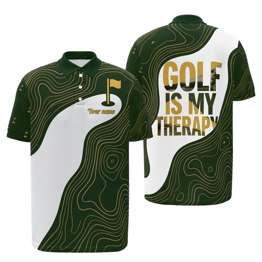 Pressure Release Line Golf Polo Shirt – Front Back product view