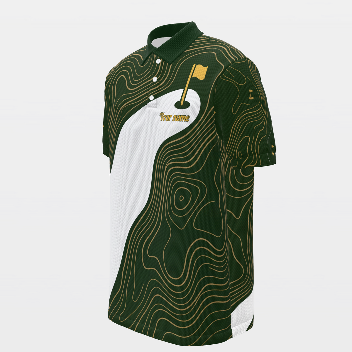 Pressure Release Line Golf Polo Shirt – Front Left product view