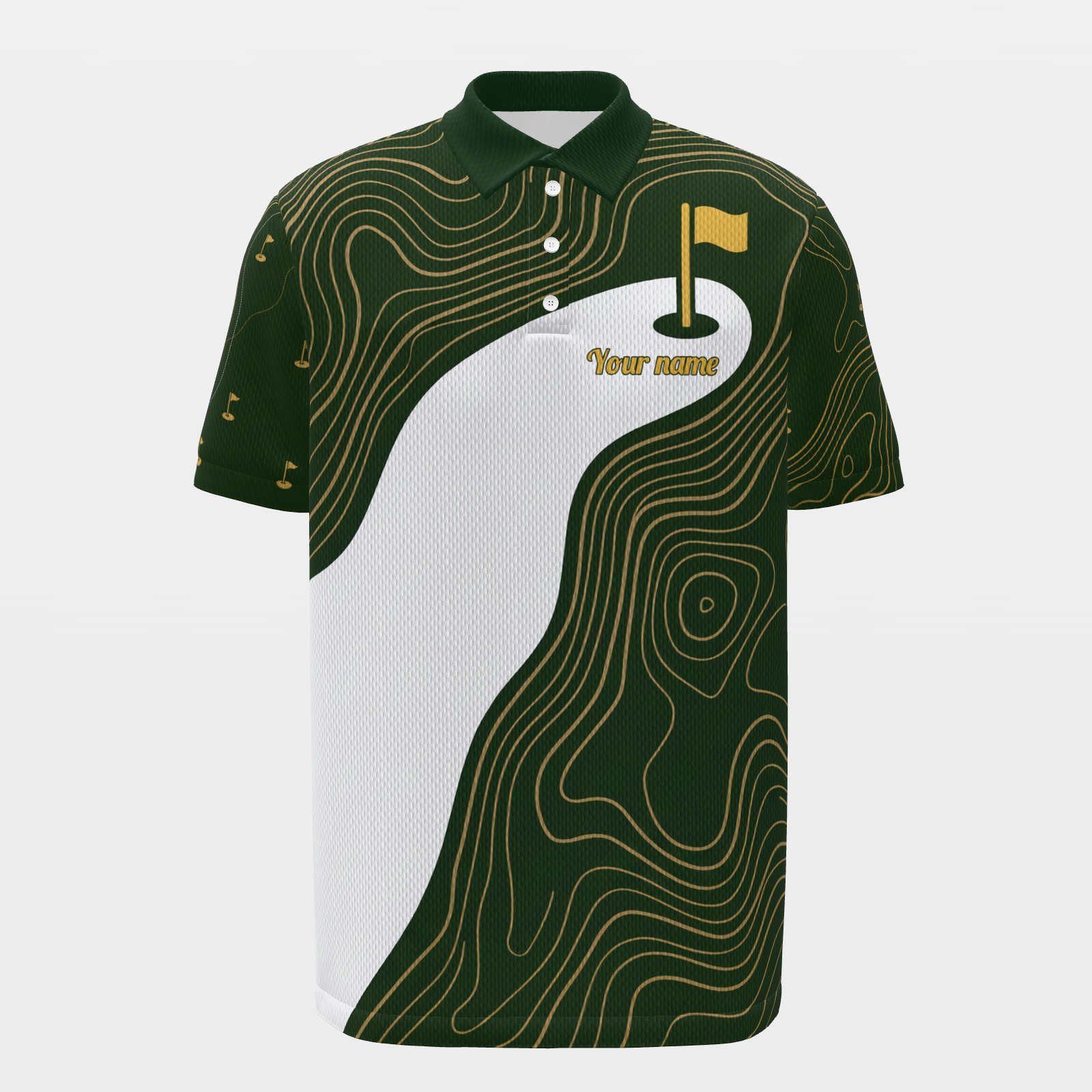 Pressure Release Line Golf Polo Shirt – Front product view