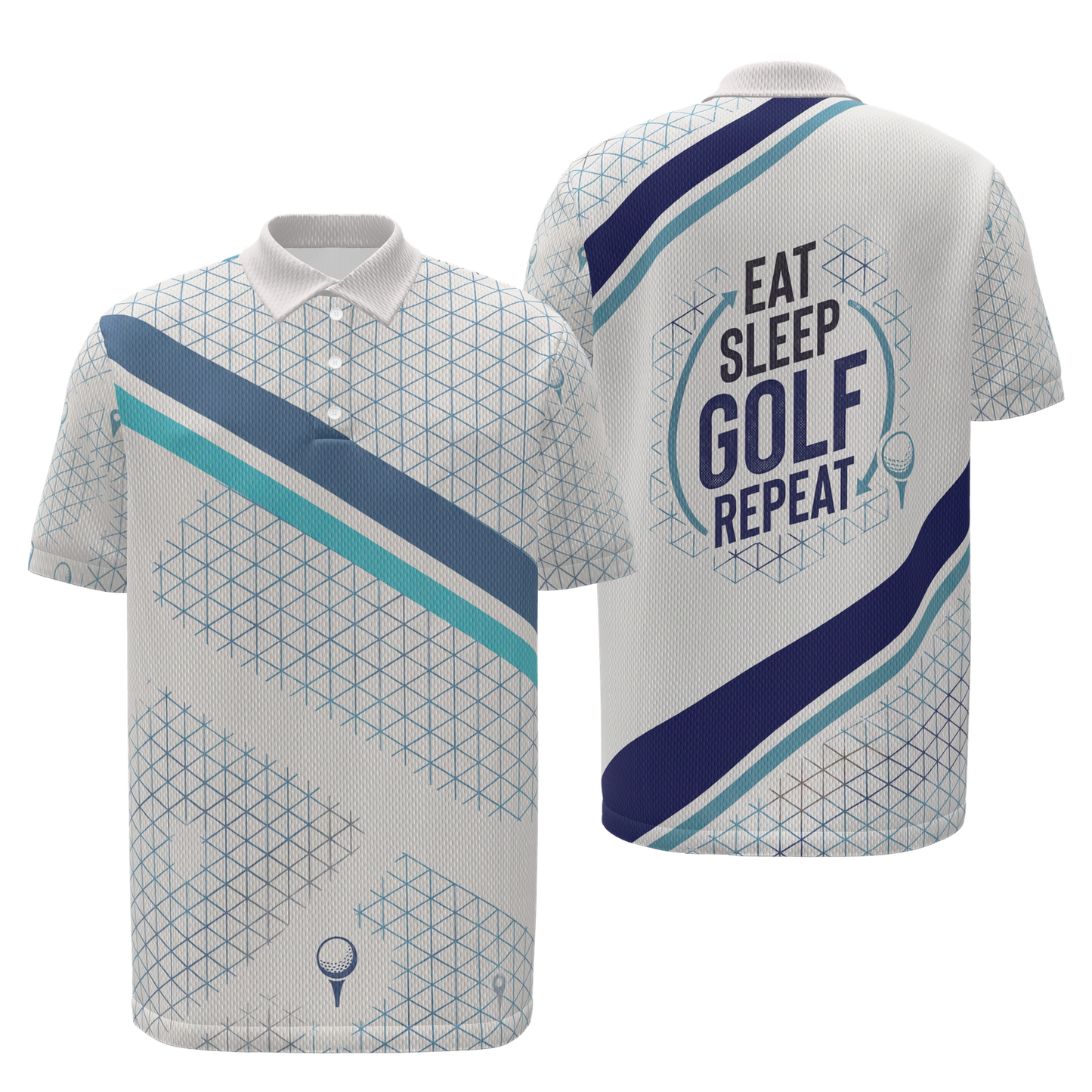 Golf Owns the Cycle Golf Polo Shirt – Front Back product view