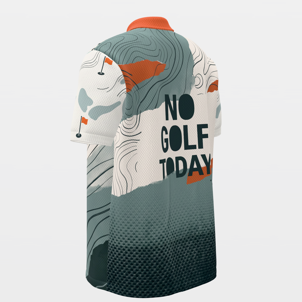 Course Closed Golf Polo Shirt – Back Left product view