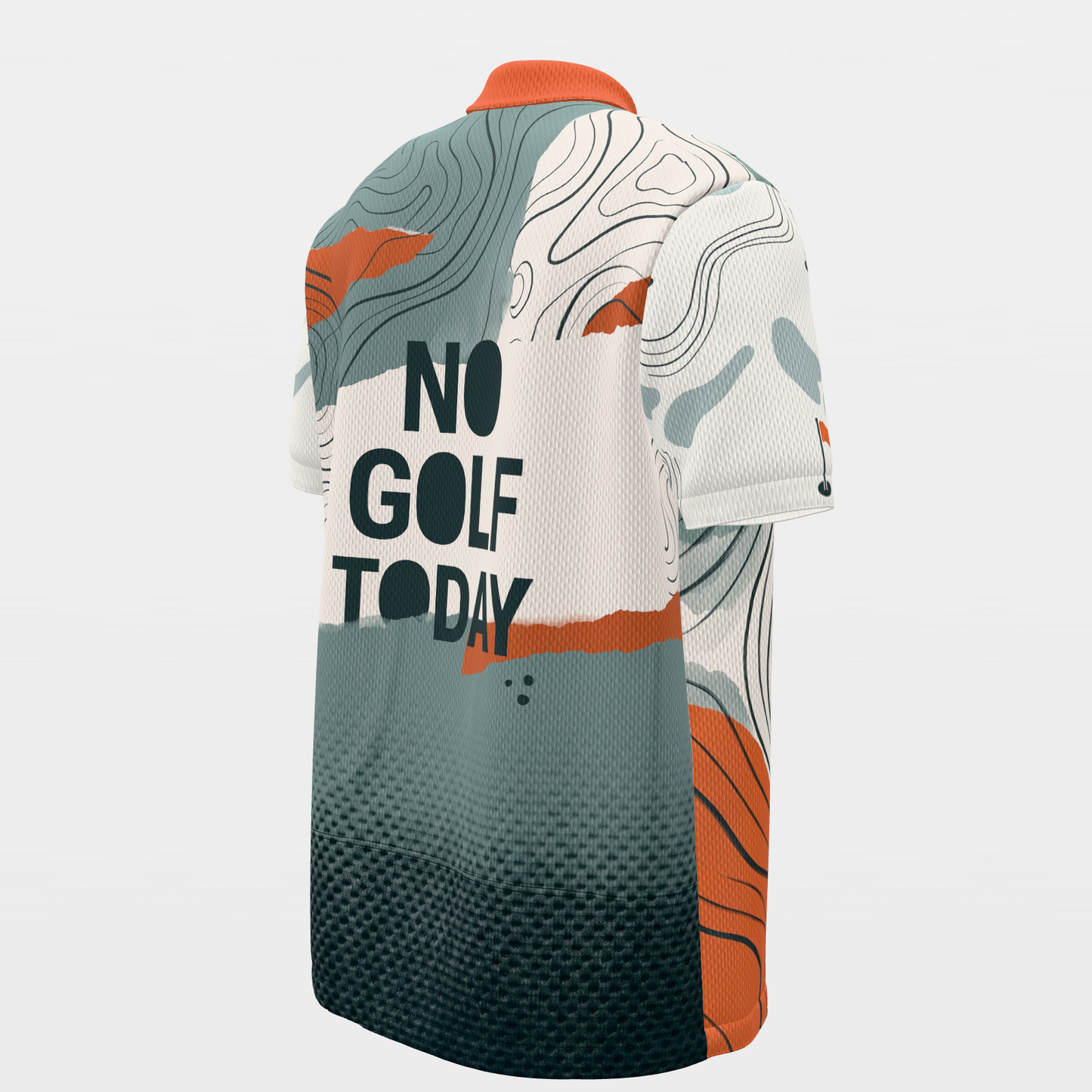 Course Closed Golf Polo Shirt – Back Right product view