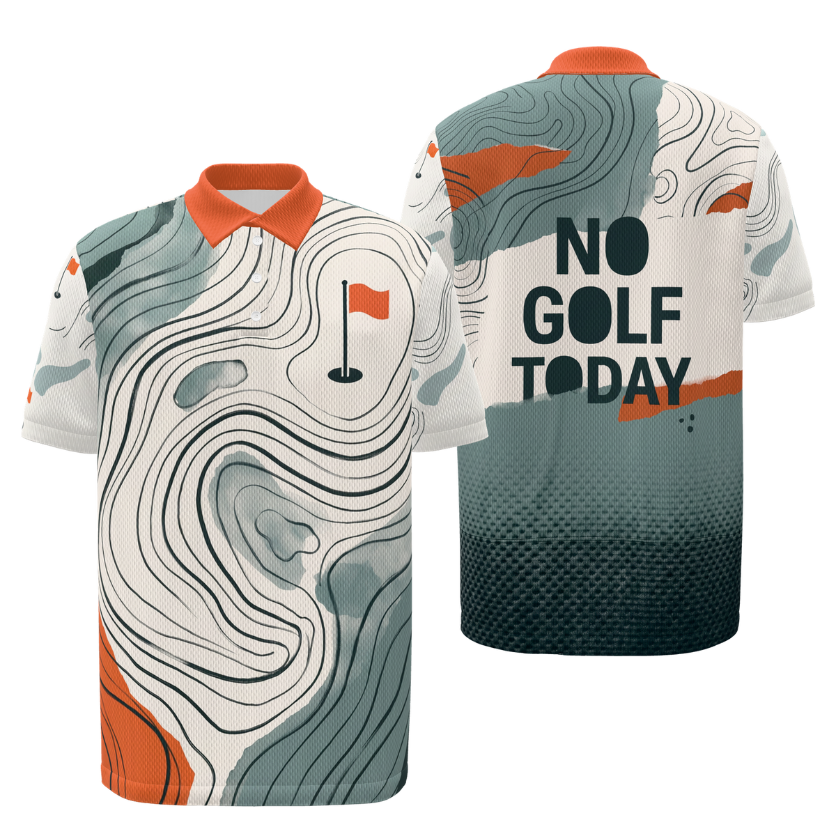 Course Closed Golf Polo Shirt – Front Back product view