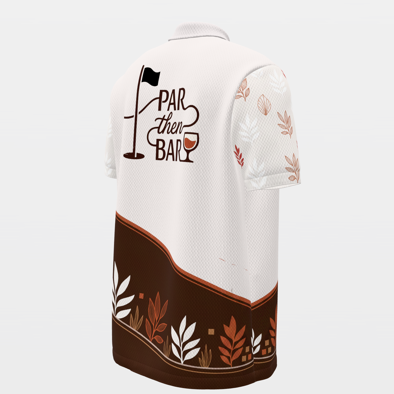 From Pin to Pour Golf Polo Shirt – Back Right product view