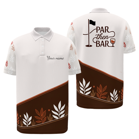 From Pin to Pour Golf Polo Shirt – Front Back product view