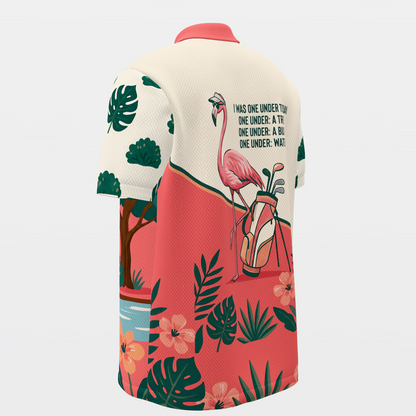 Flamingo Resort Visor Golf Polo Shirt – Back Left product view