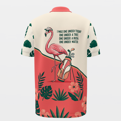 Flamingo Resort Visor Golf Polo Shirt – Back product view