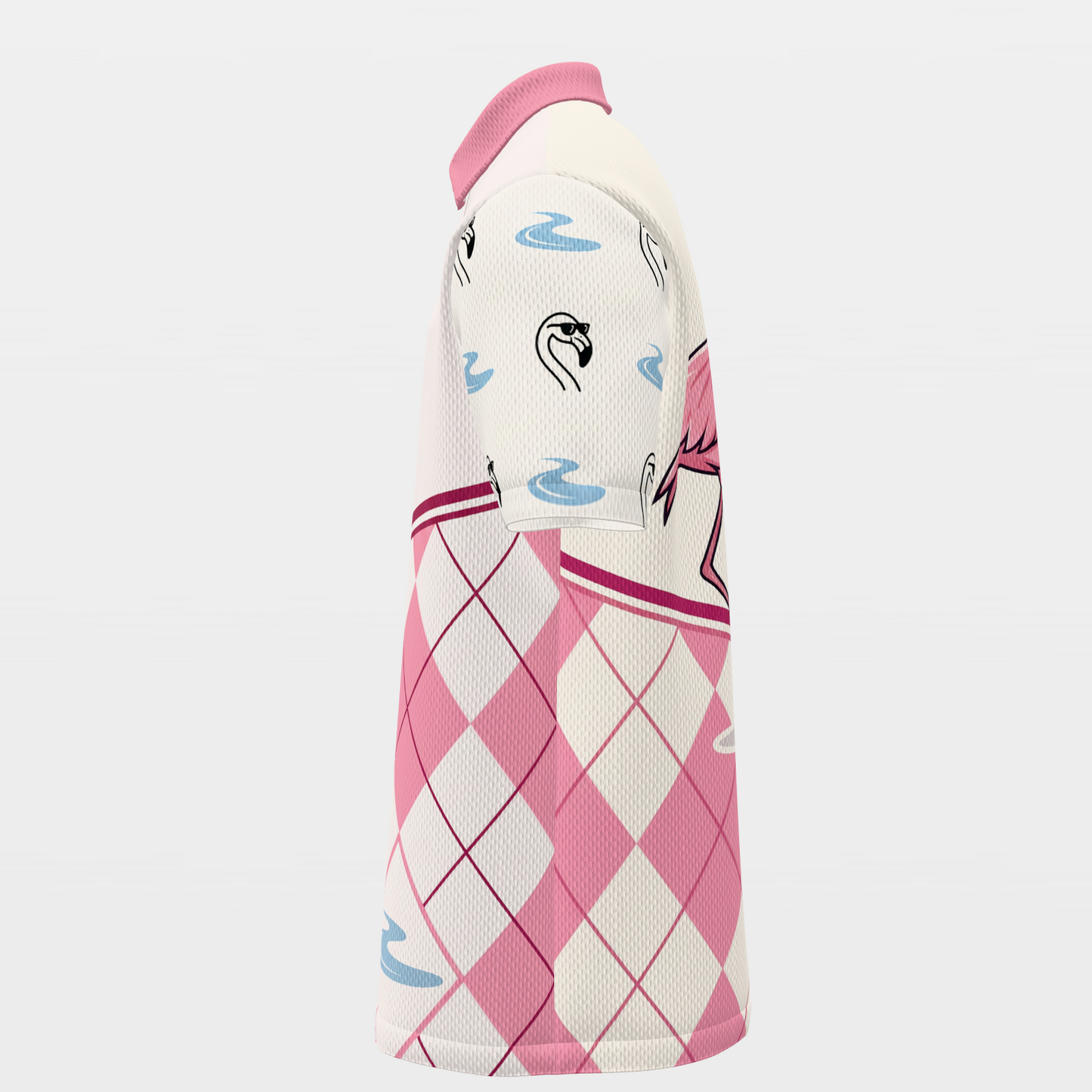 Flamingo Preppy Quote Golf Polo Shirt – Left product view