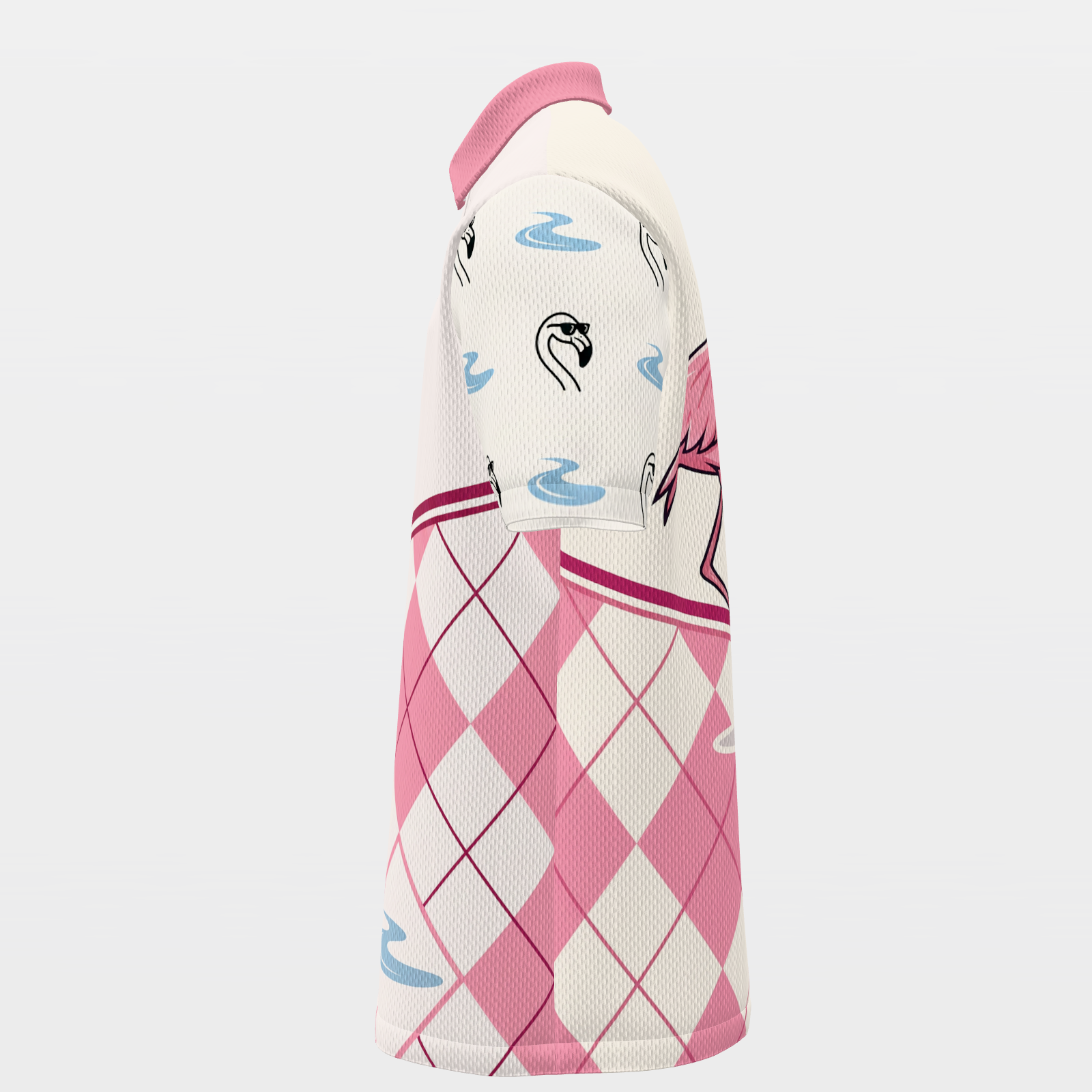 Flamingo Preppy Quote Golf Polo Shirt – Left product view