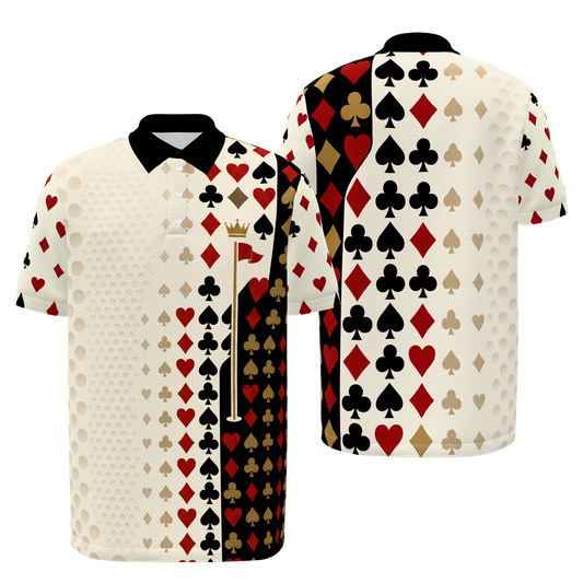 Suit Flight Geometry Golf Polo Shirt – Front Back product view