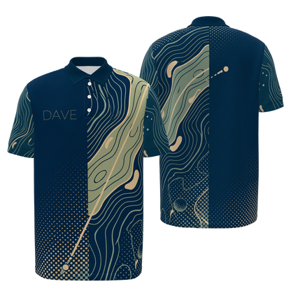 Contour Ball Trail Golf Polo Shirt – Front Back product view