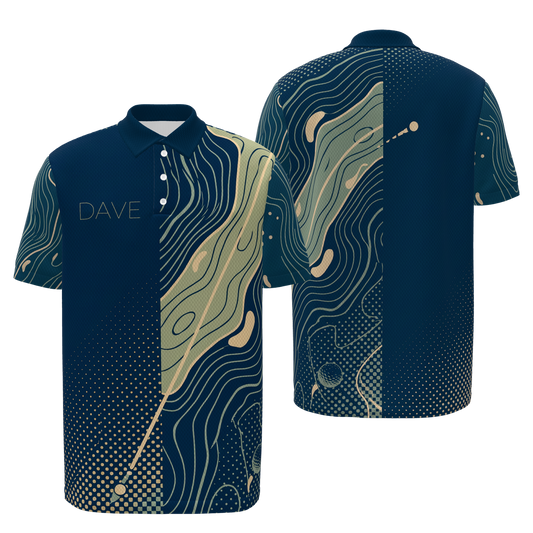 Contour Ball Trail Golf Polo Shirt – Front Back product view
